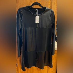 Very cool checkered black leather dress NWT